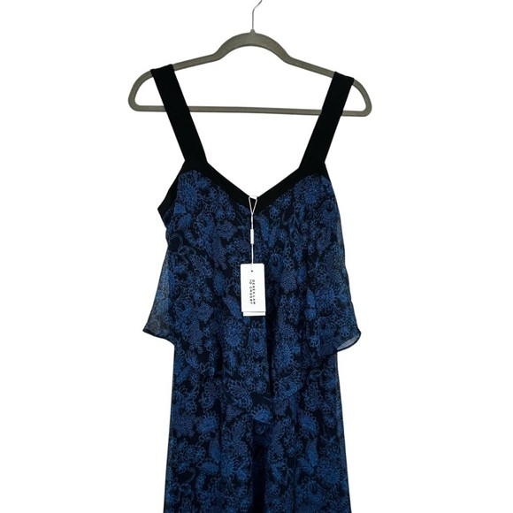 Derek Lam 10 Crosby Blue Floral Silk Asymmetrical Two-Tier Cami Dress Women’s 2 - Picture 7 of 16